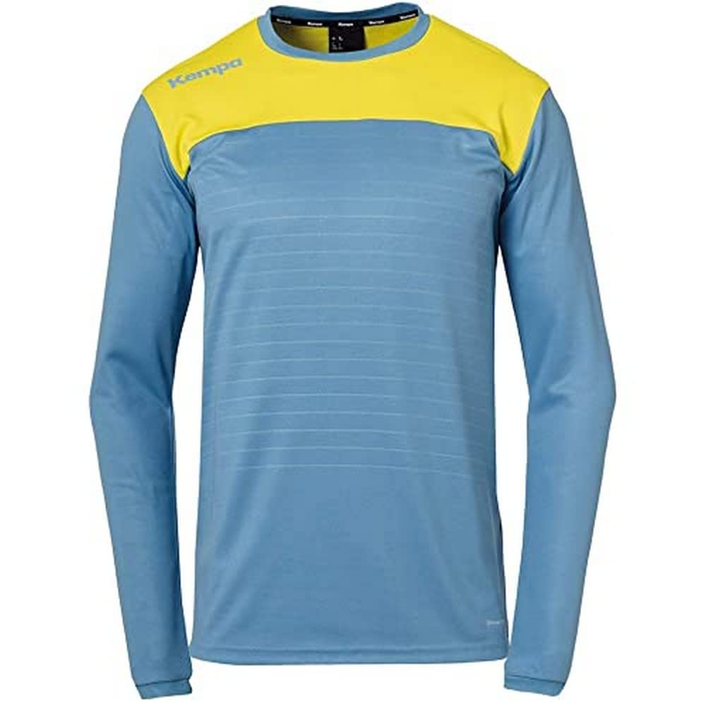 Kempa Herren Emotion 2.0 Langarmshirt Herren Longsleeve, Dove Blau/Limonengelb