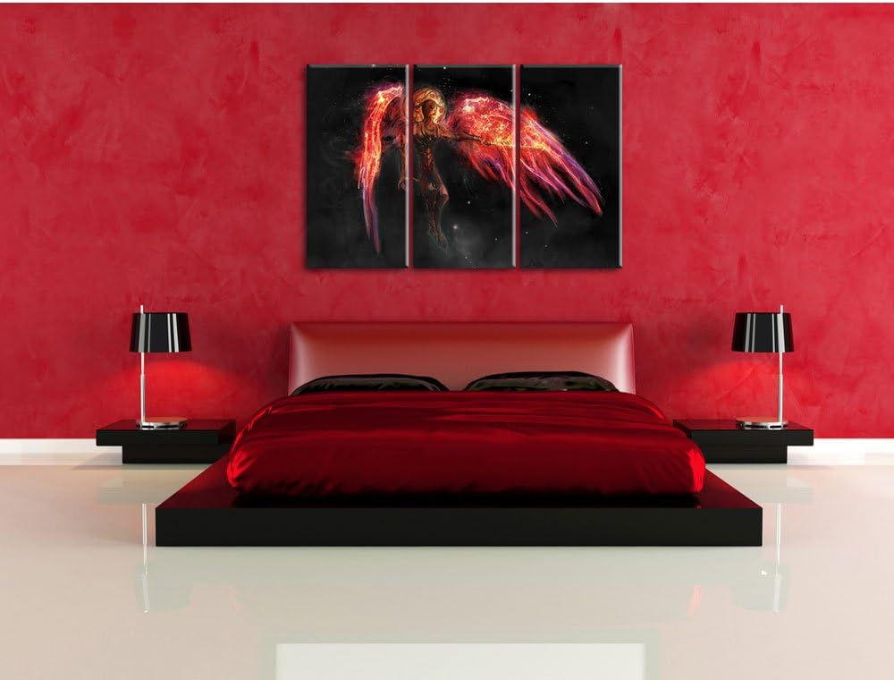 Pixxprint Alien Teufel im Weltraum als Leinwandbild/Grösse: 3 Teilig (120x80 cm) cm/Wandbild/Kunstdr