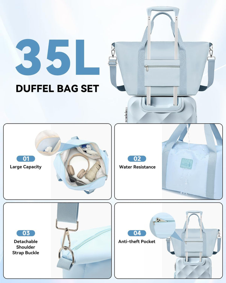Sea choice Hardschalen Trolley Koffer Set 5tlg. Zwillingsrollen Reisekoffer Enthält 1 Reisetasche un