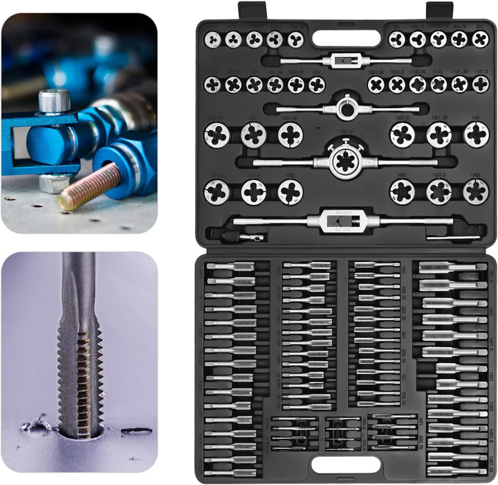 110 Teile Gewindebohrer Gewindeschneider Set Maschinengewindebohrer Set für Reparaturen an Metall Al