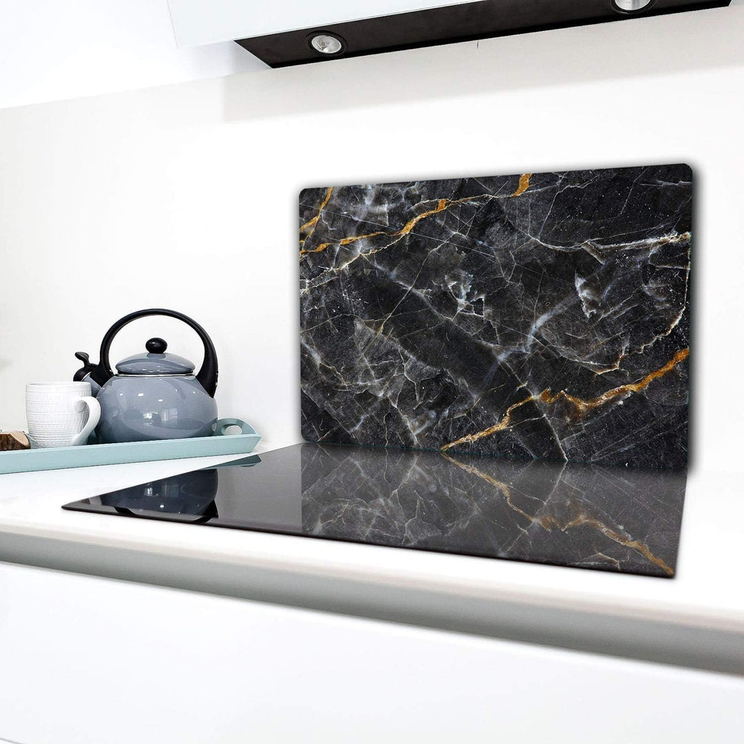TMK | Herdabdeckplatte 80x52 cm 1-teilig Ceranfeldabdeckung Induktion Herdschutz Spritzschutz Glaspl