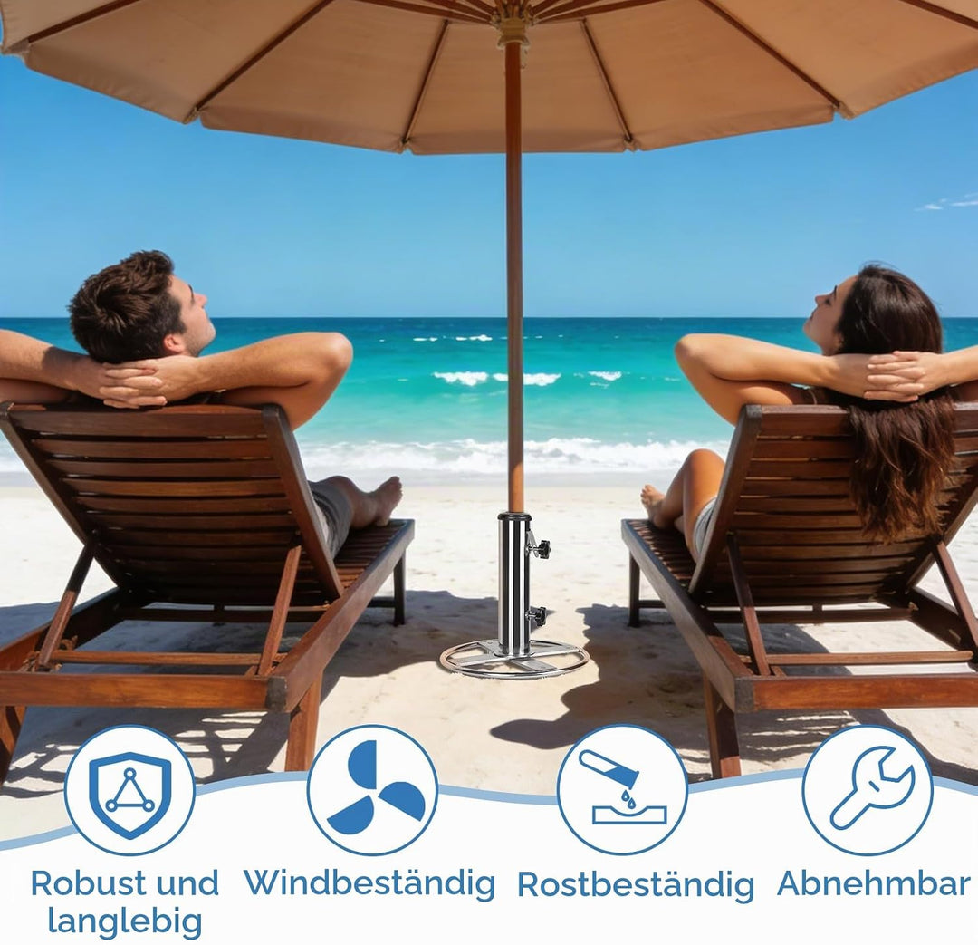 efuturetime Schirmständer Erdspiess φ54 mm Sonnenschirmständer Edelstahl Rasendorn Sonnenschirmhalte