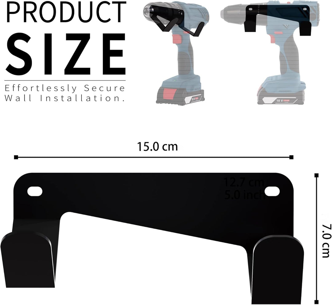 Drill Holder, Heavy Duty Steel Drill Dock Wall Mount, Universal Tool Organizer with Quick-Release Cl