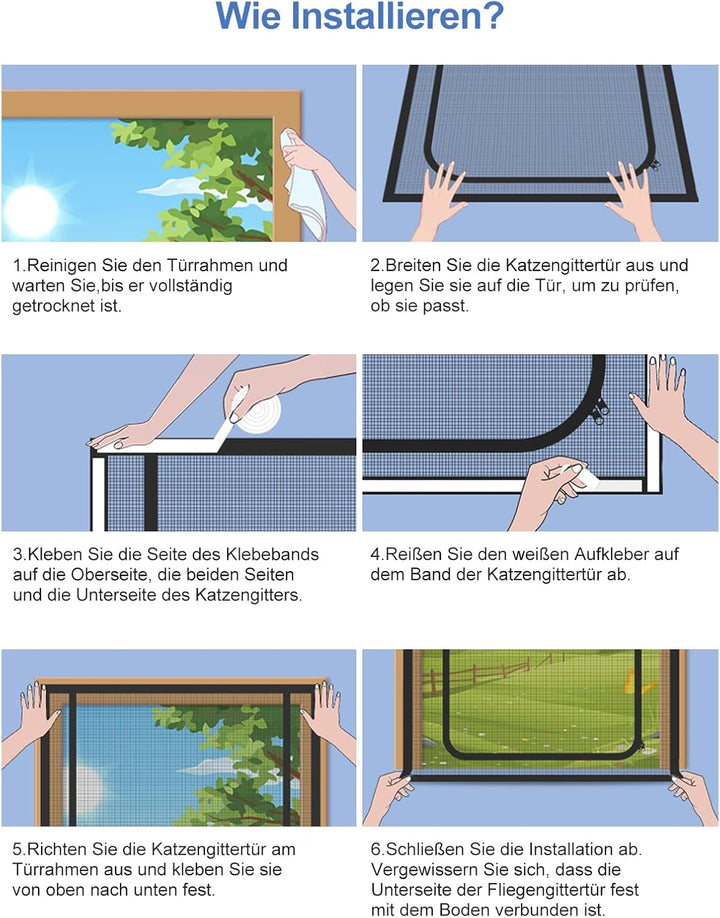 Cat Screen Katzennetz für Balkon, Haustiere Bildschirm Tür, verhindern, DASS Katzen aus Laufen, Katz