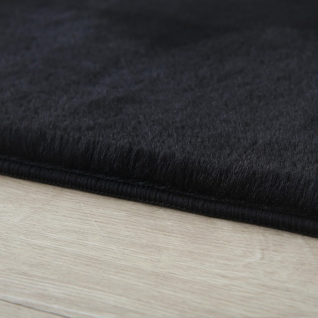 Weicher Hochflor Teppich Wohnzimme Waschbarer Teppich im modernen Stil Unicolor & Einfarbig Läufer T