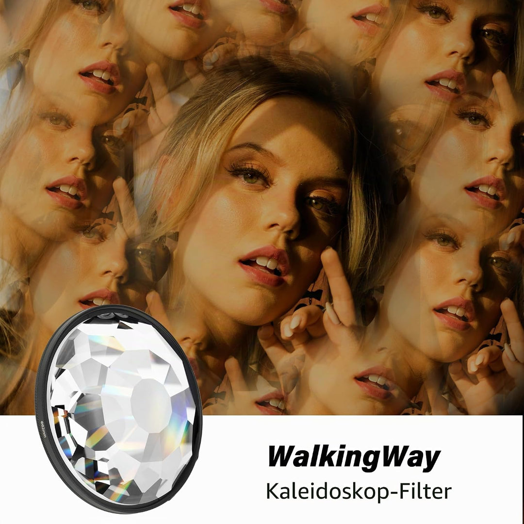 Walking Way Kaleidoskop Prismenlinsenfilter 82 MM Fraktalfilter für Wiederholte Motive, Prisma Spezi