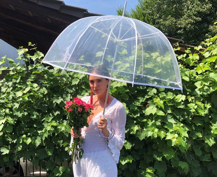 VON LILIENFELD Regenschirm Glockenschirm Transparent Durchsichtig Hochzeitsschirm Damen Herren Melin