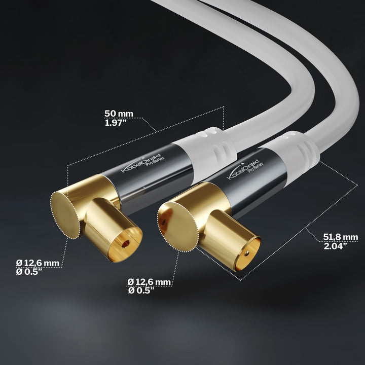 KabelDirekt – 4K Antennenkabel, Koaxialkabel, TV Kabel 90° gewinkelt – 7,5 m – Fernsehkabel digital
