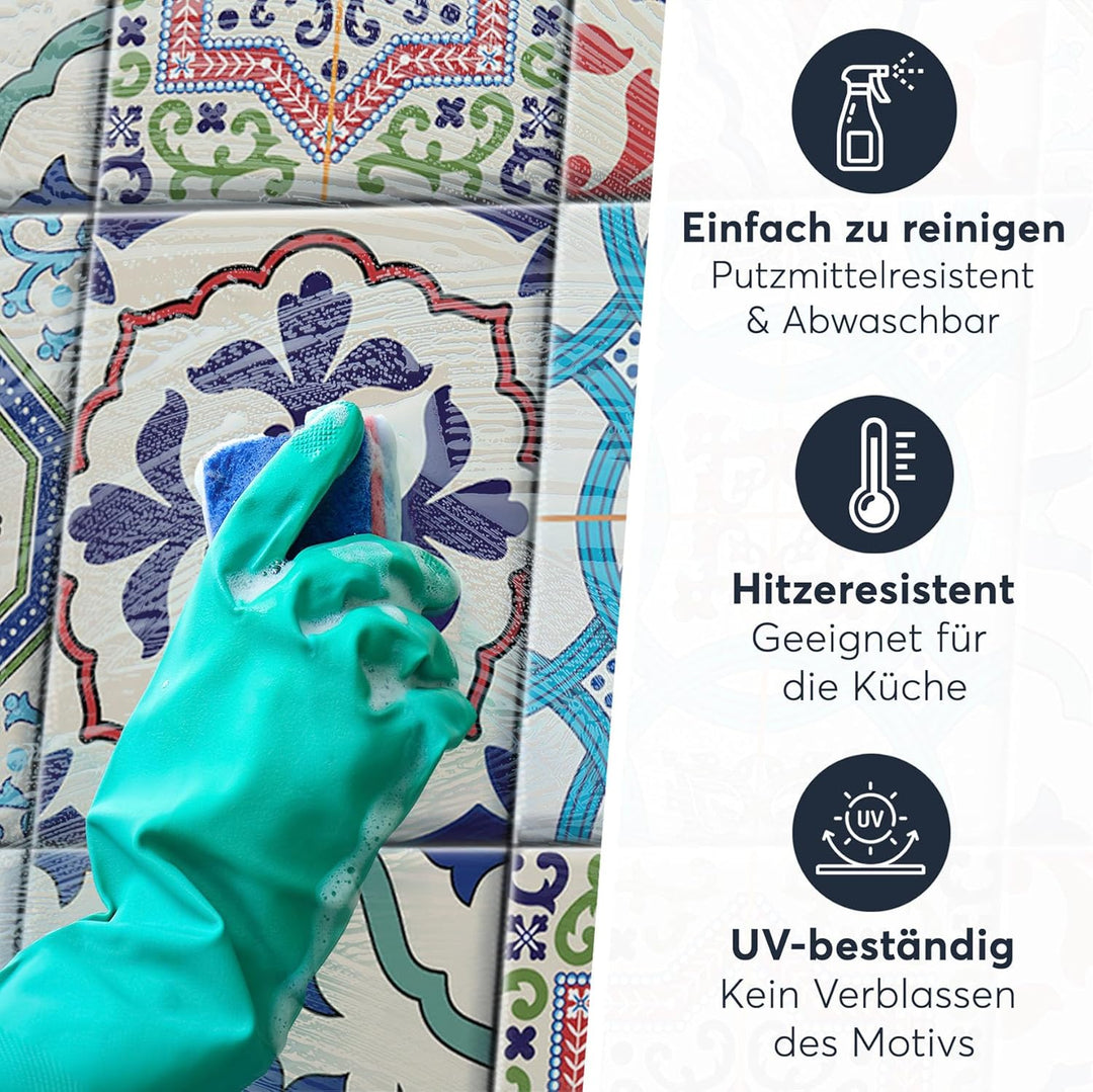 CREATISTO Mosaik-Fliesen Fliesensticker Fliesenfolie - Klebefolie Aufkleber für Wand-Fliesen I Klebe