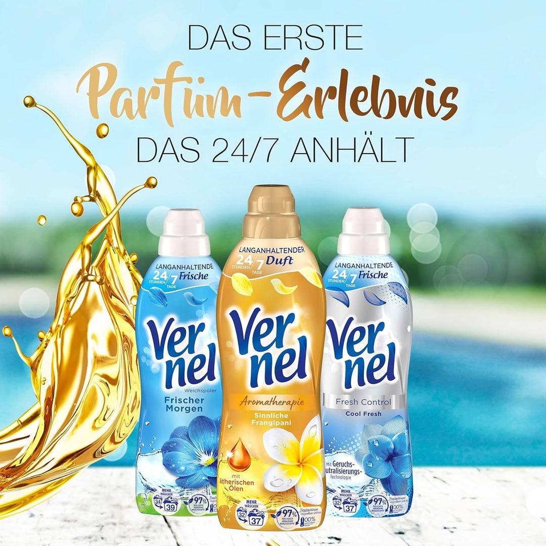 Vernel Aromatherapie Sinnliche Frangipani Weichspüler, 384 (12 x 32) Waschladungen, langanhaltender