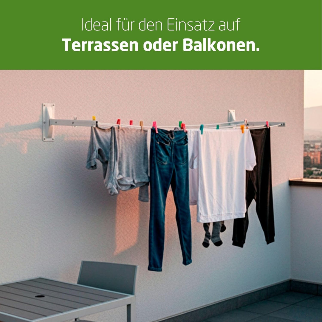 AMIG - Seitlicher Wäscheständer Modell 3 aus Edelstahl, Finish in Weiss, mit sechs Spulen und DREI S