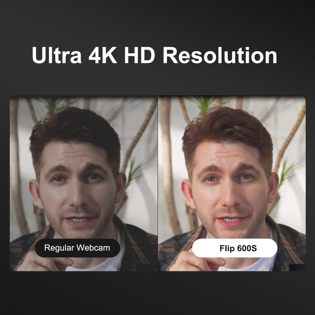 JOYUSING Flip600S 4K PC-Webcam - Ultra 4K HD, PDAF Autofokus, Mikrofone mit Geräuschunterdrückung, F