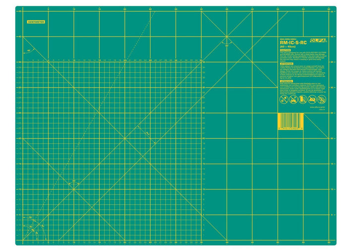 OLFA Schneidematte Selbstheilend 45cm x 60cm für Nähen, Patchwork, Quilt, Doppelseitig Verwendbar, D