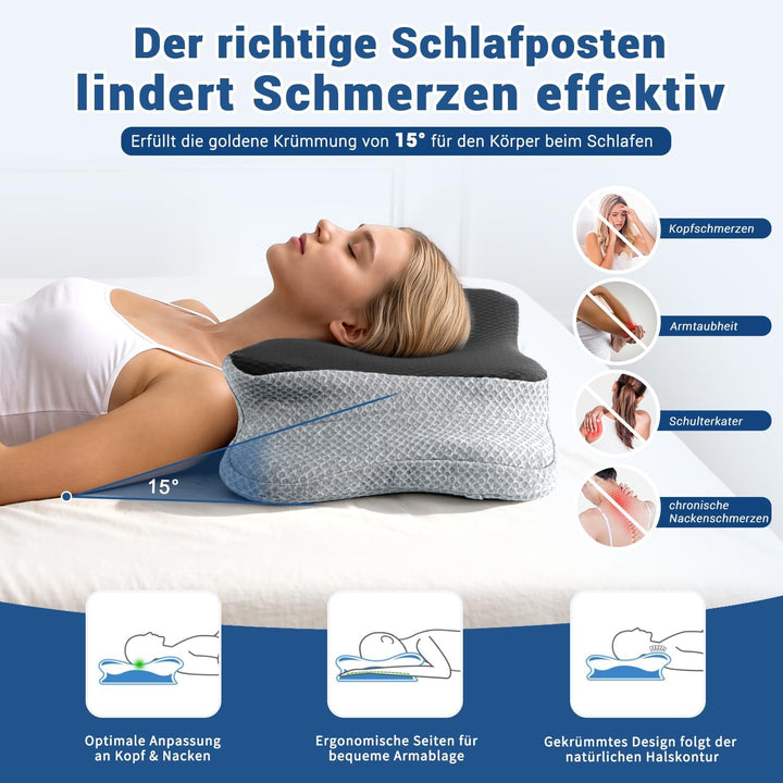 CHxxy Schmetterlingskissen, Memory Foam Nackenkissen, Ergonomisches Kissen | Seitenschläferkissen, N