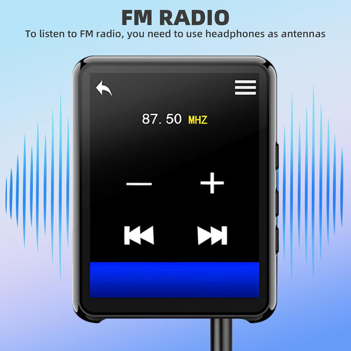 128GB MP3 Player mit Bluetooth -Tragbarer Musikplayer mit Lautsprecher, MP3 & MP4 Player, 2.4" Full
