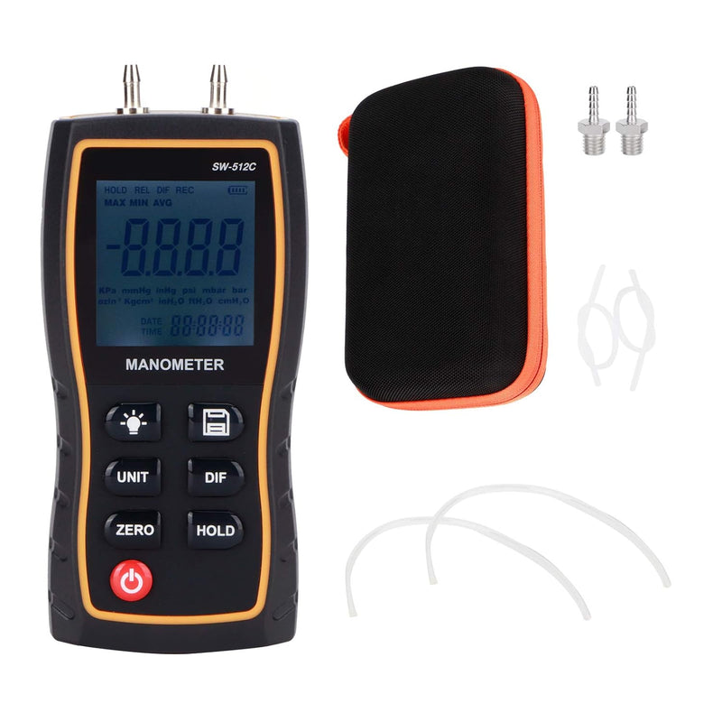 SNDWAY Digitales Differentialmanometer Handluftgas-Manometer ± 103,42 kPA Manometer