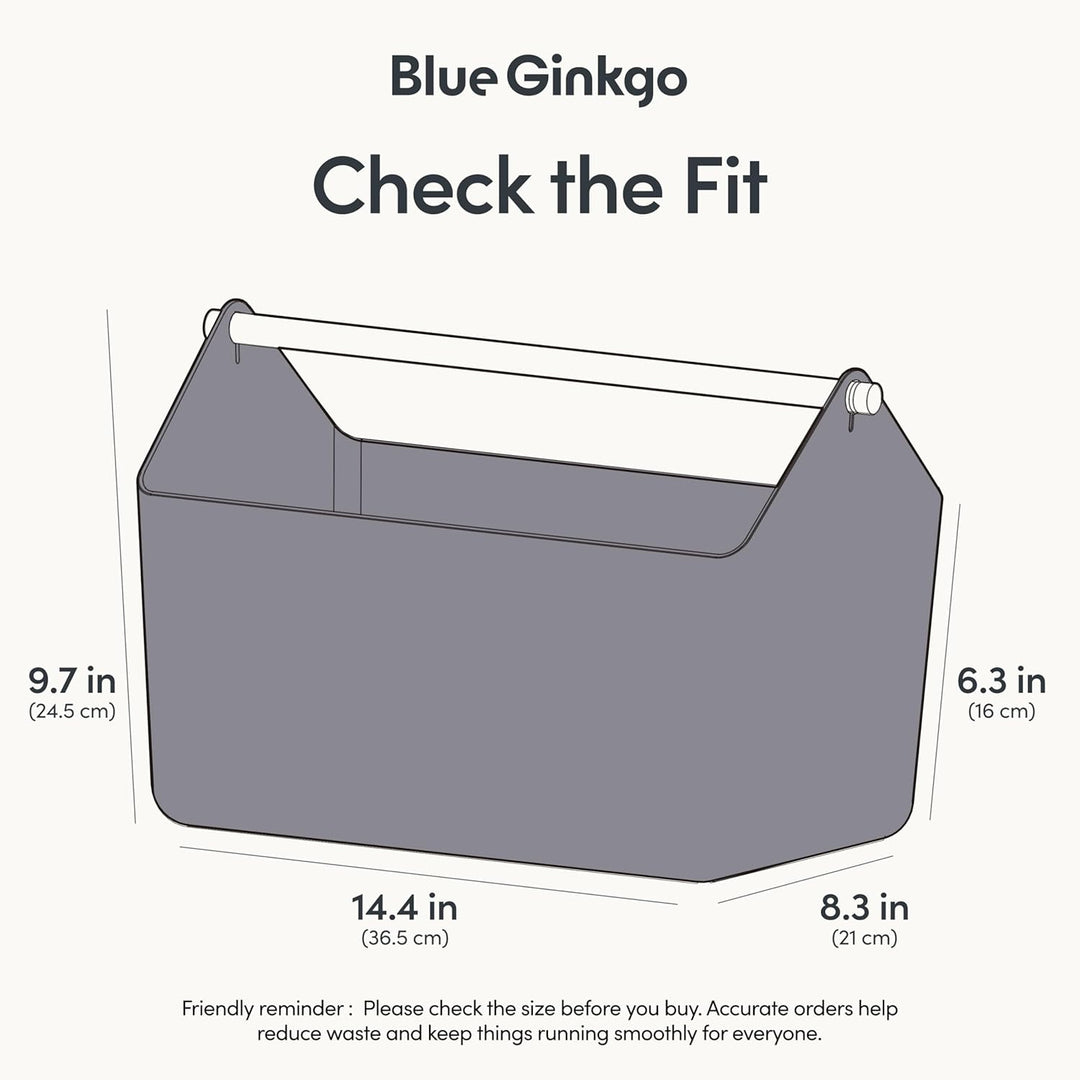 BLUE GINKGO Grosse Aufbewahrungskiste – Kunststoff-Caddy mit Holzgriff für Bad, Vorratsraum oder Rei