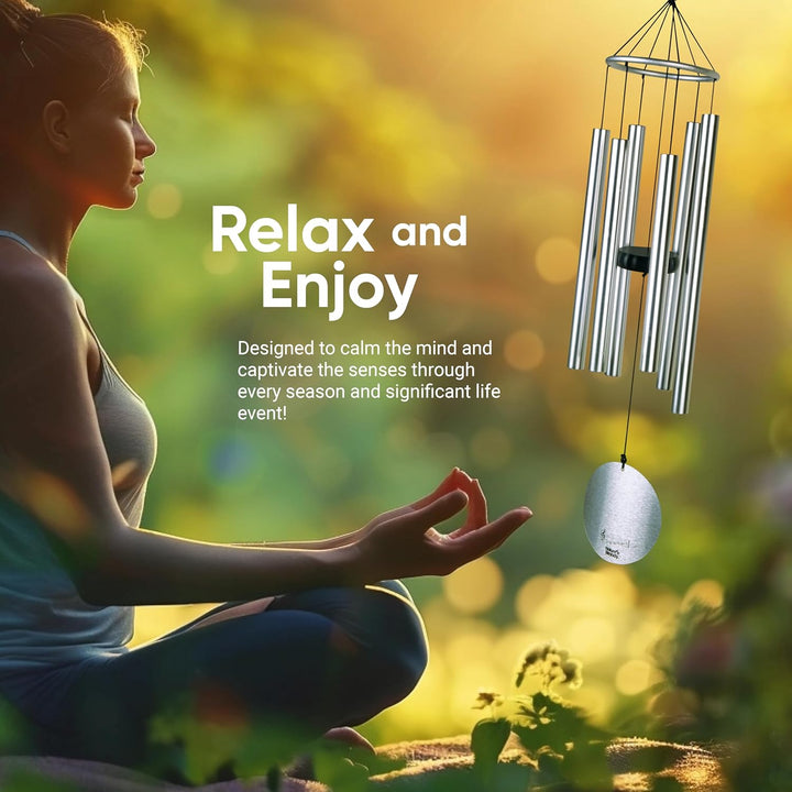 Wind chimes - Aureole Tunes 36" Silver Silber, Silber
