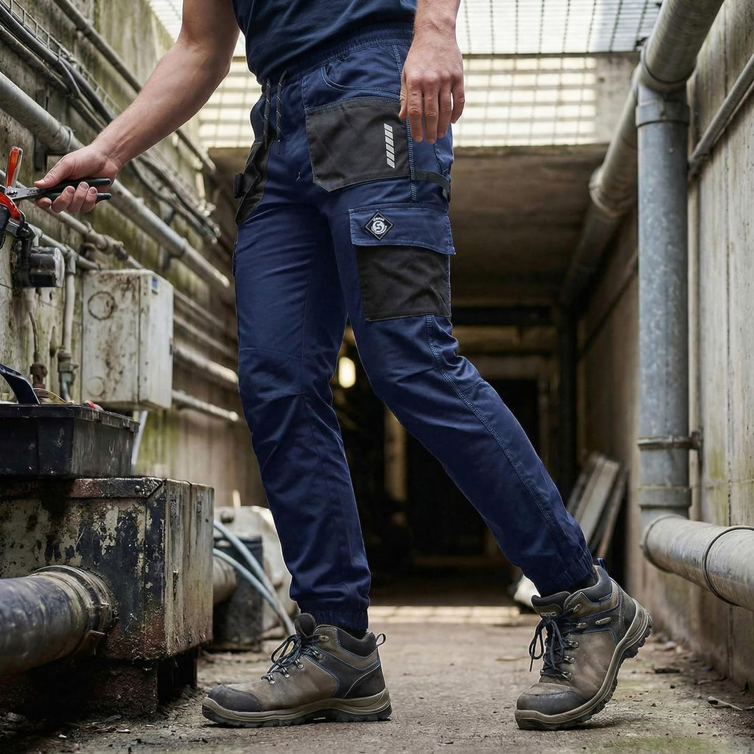 DINOZAVR Revolt Sport Herren Hose - Herren Arbeitshose - elastische Männer Bundhose mit Multifunktio