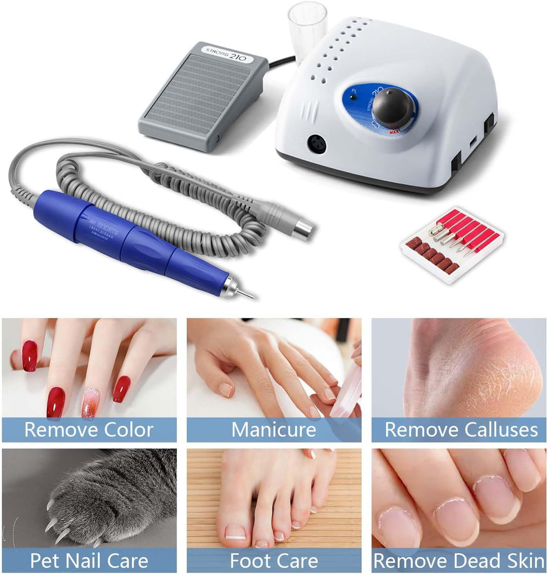 Elektrische Nagelfräser, Elektrische Nagel Maniküre Maschine 2.35 mm Nagelfeilen-Bit Mit Sechs Schle