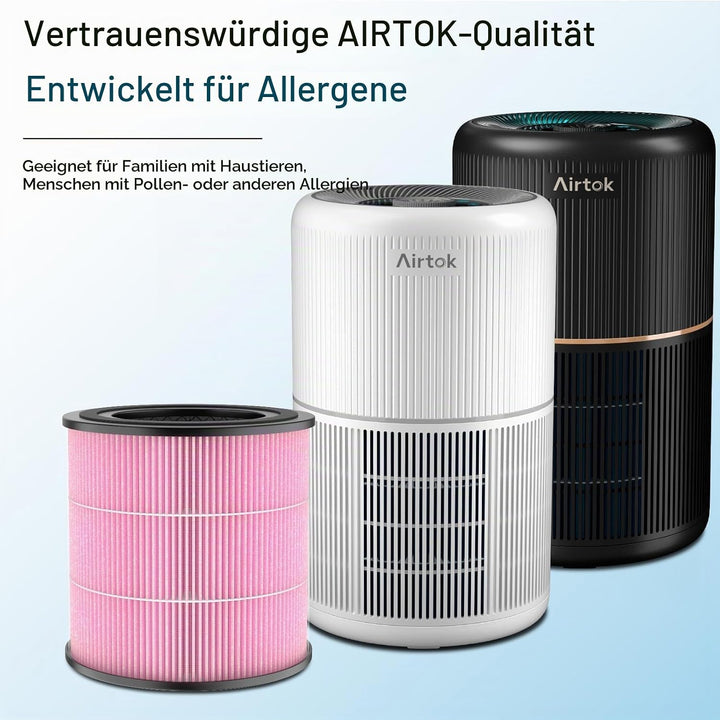 AIRTOK Luftreiniger AP0601 Ersatzfilter 2er Set, 4-Stufiges Filtersystem, H13 True HEPA Filter (Nur