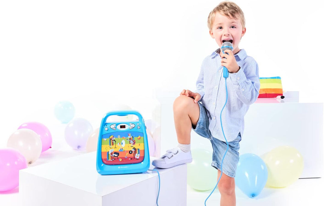 GOGEN Kinderkaraoke und CD Player I USB I MP3 I Mikrofon inklusive I Kopfhörerausgang I tragbar I Ba