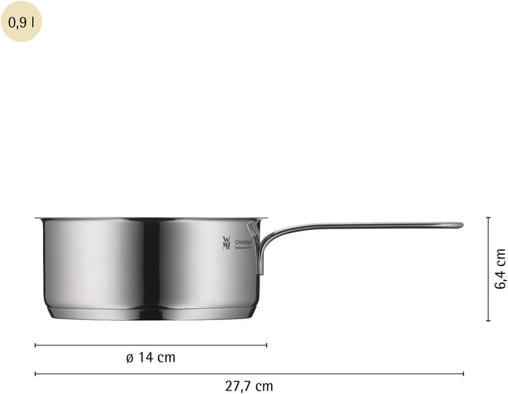 WMF Mini Topfset Induktion klein 5-teilig, Kochtopf Set mit Metalldeckel, Cromargan Edelstahl, Töpfe