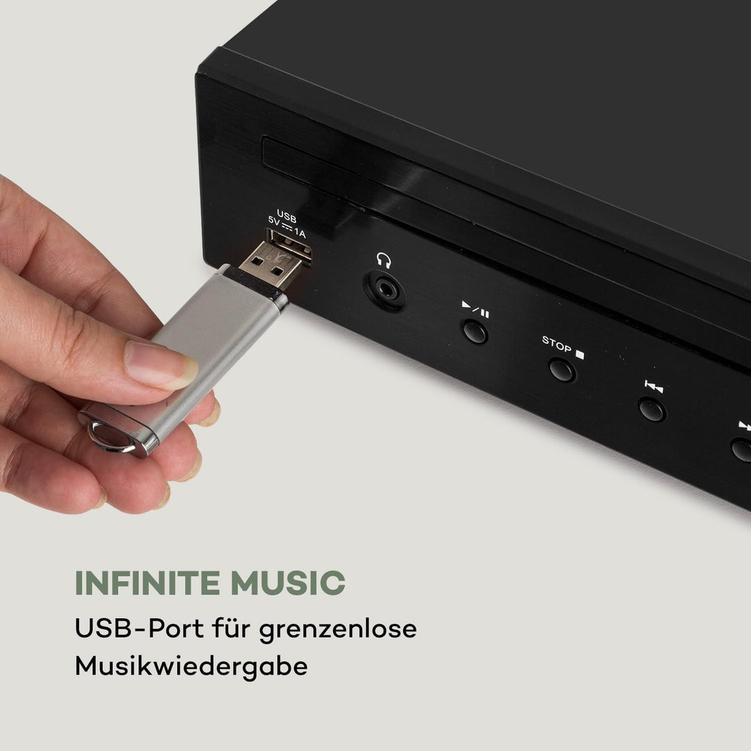 auna iTuner Internet Radio mit DAB+, HiFi Receiver, Internetradio mit CD Player, FM Radio, Digital H