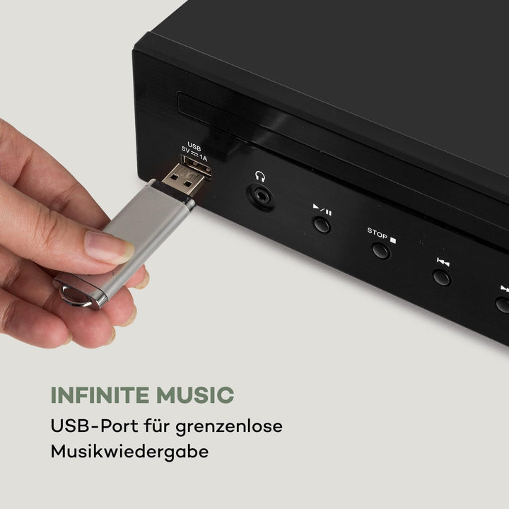auna iTuner Internet Radio mit DAB+, HiFi Receiver, Internetradio mit CD Player, FM Radio, Digital H