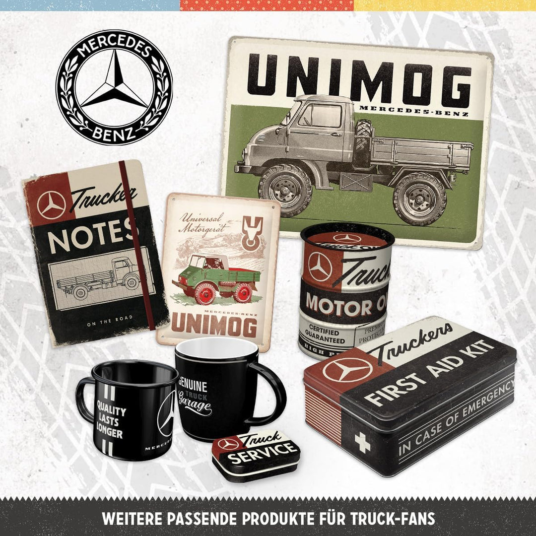 Nostalgic-Art Retro Wanduhr, Ø 31 cm, Daimler Truck – Unimog Model Chart – Geschenk-Idee für Trucker