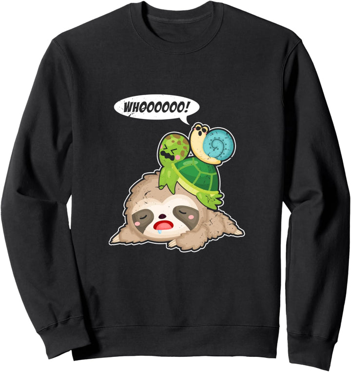 Faultier Schildkröte Schnecke Geschenk Lustiges Tier Motiv Sweatshirt