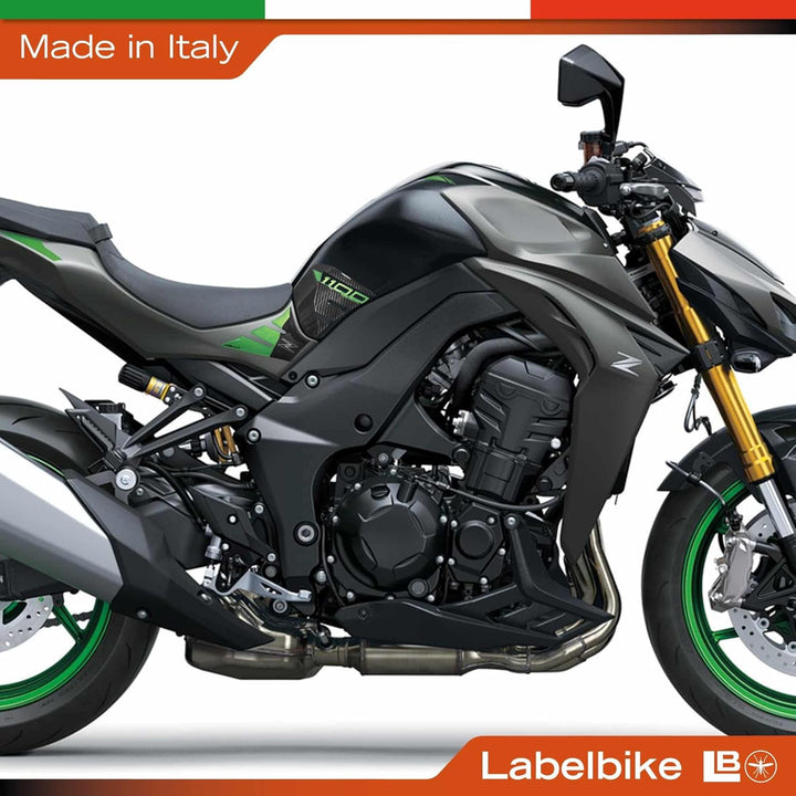 LABELBIKE 3D Motorrad Tankaufkleber kompatibel mit Kawasaki grün, grün