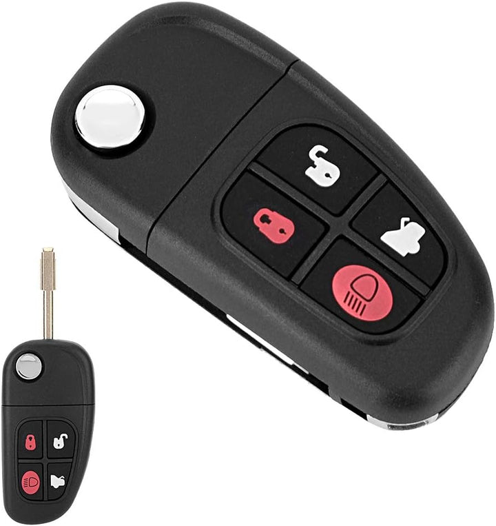 Autoschlüssel, 4-Knopf 433MHz Fernschlüssel NHVWB1U241 für Jaguar mit 60 Glass Chip Autozubehör