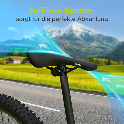 VELMIA Fahrradsattel mit ergonomischem 3-Zonen-Konzept & Memory Foam I Bequemer Fahrrad Sattel für D