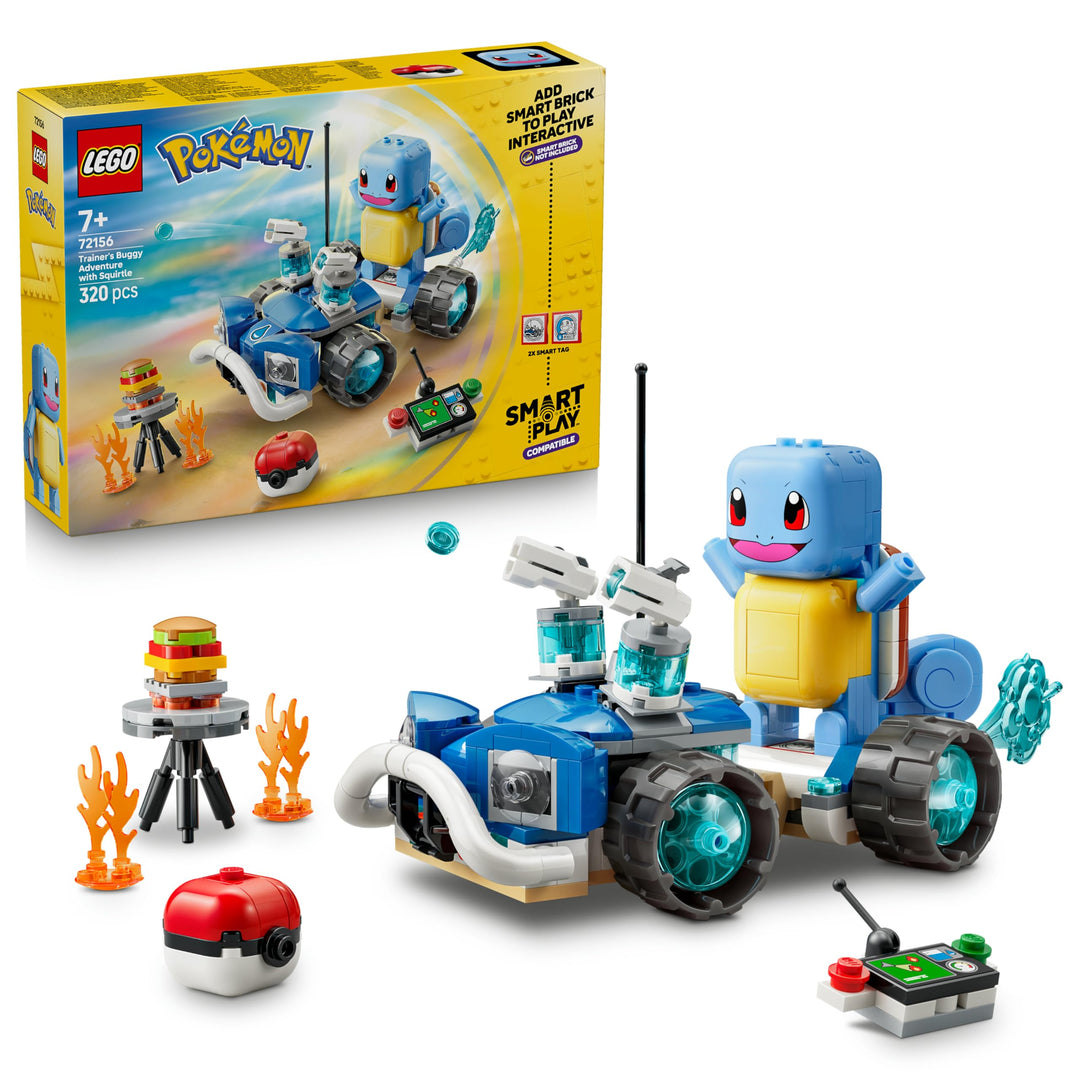 LEGO Pokémon SMART Play: Trainer-Buggyabenteuer mit Schiggy - kompatibles interaktives Set mit 2 SMA