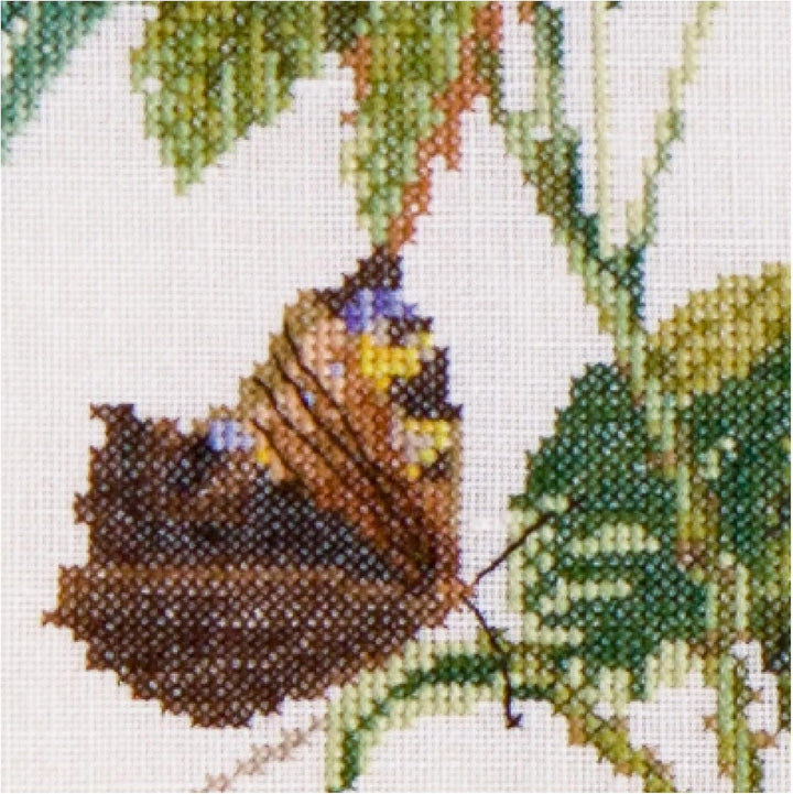 Thea Gouverneur - Kreuzstich-Set - Rosenroter Weg - Leinen - 36 Count - Für Erwachsene - 2030, Rosen