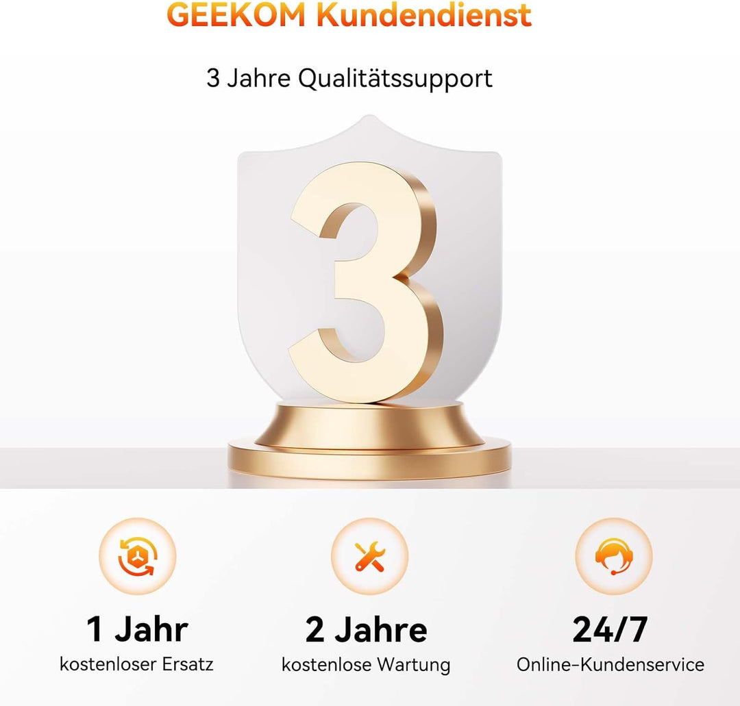GEEKOM A6 Mini PC mit AMD Ryzen 7 6800, 3-Jahre-Support, Metallgehäuse, 32GB DDR5 1TB M.2 SSD, Mini