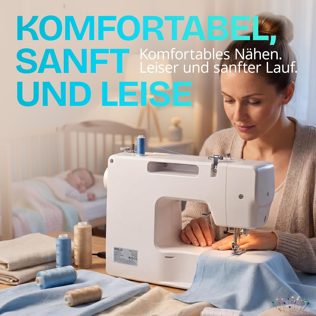 Rold S500 Computer Nähmaschine mit 300 Stichen zum Nähen aller Arten von Stoffen | Freiarm Computer-