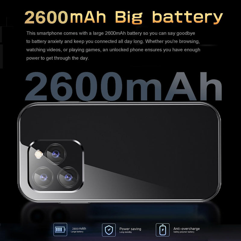 Hipipooo Mini-Smartphone entsperrt, 4G-Handy 3,0 Zoll, Dual-SIM, 2600 mAh Akku, 200 W + 500 W Kamera