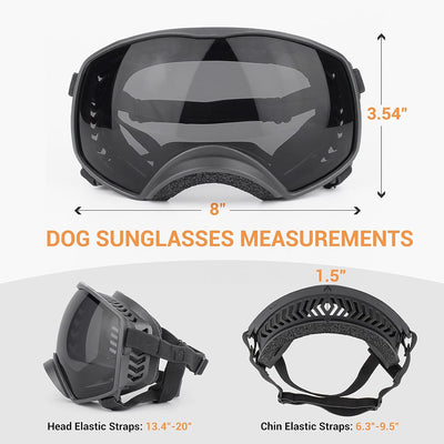 PETLESO Hundebrille Winddichte Hunde Sonnenbrille Hund Schutzbrille mit Verstellbare Band Geeignet f