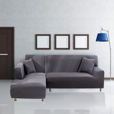 Jaotto Sofa Überwürfe Sofabezug Elastische Spandex Stretch Sofabezüge Couchbezug für L-Form Sofa Uni