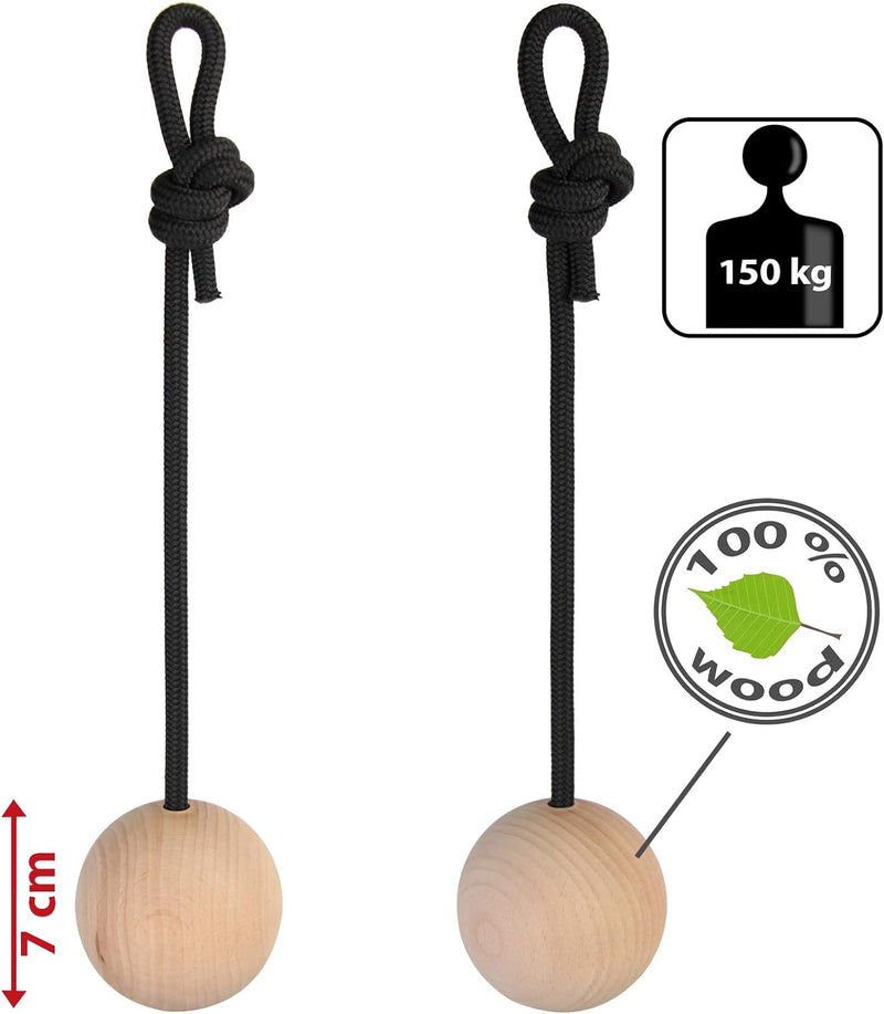 ALPIDEX Trainingskugeln Kugelgriff 2er Set - Durchmesser wahlweise 5 cm 7 cm 12 cm - Holzkugeln Klet