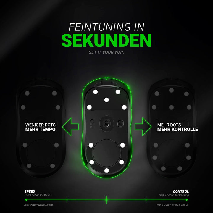 SensoryBoost FPS (d) Dot Skates (PTFE) Universelle Mausfüsse für maximale Kontrolle &amp; präzises Gleit