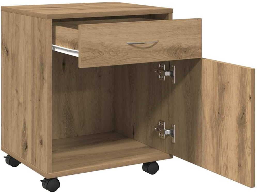 vidaXL Rollcontainer, Aktenschrank mit Stauraum, Rollschrank für Büro Arbeitszimmer, Bürocontainer B