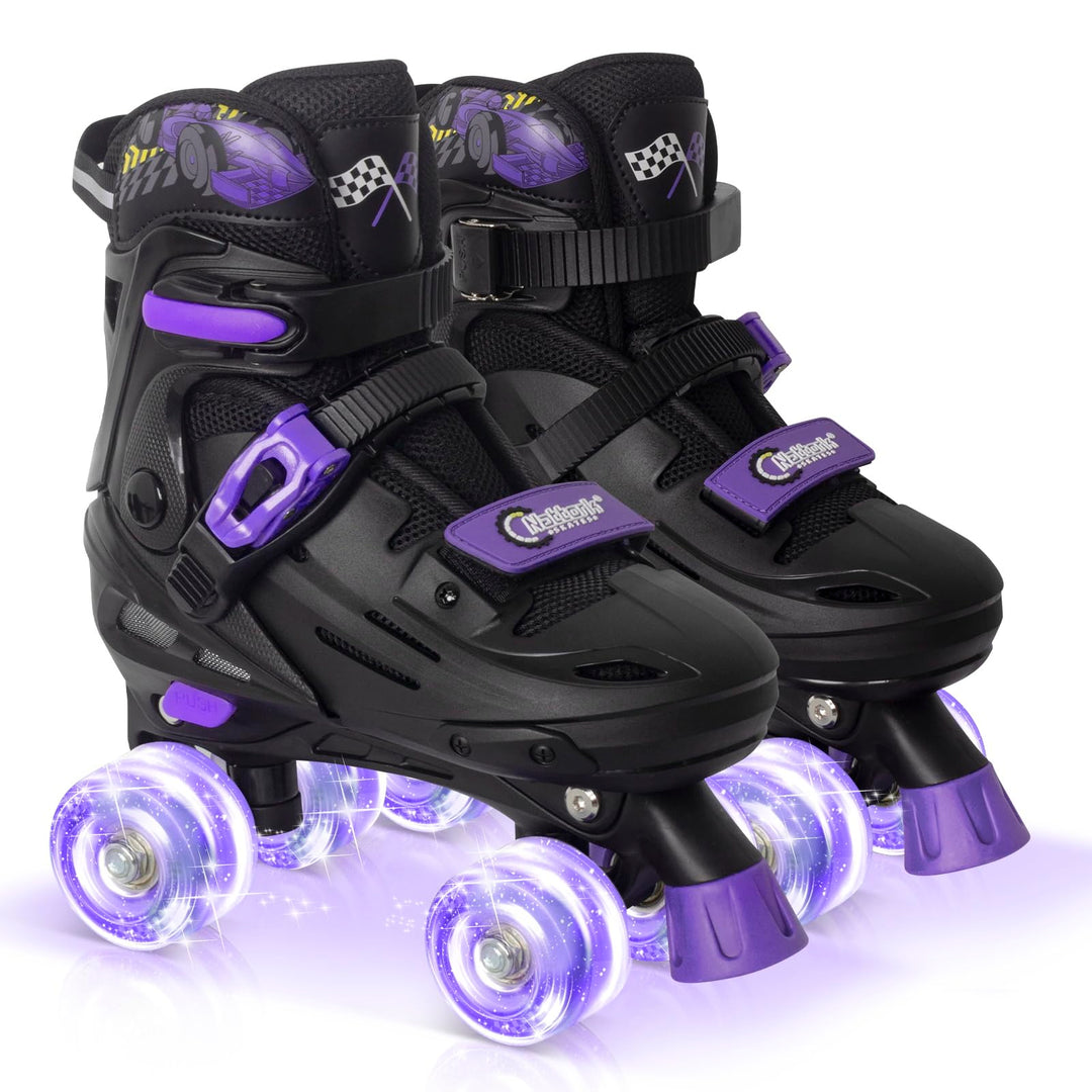 Nattork Rollschuhe Kinder, Verstellbare Rollschuhe für Kinder Jungen Mädchen, 4 Grössen Verstellbar