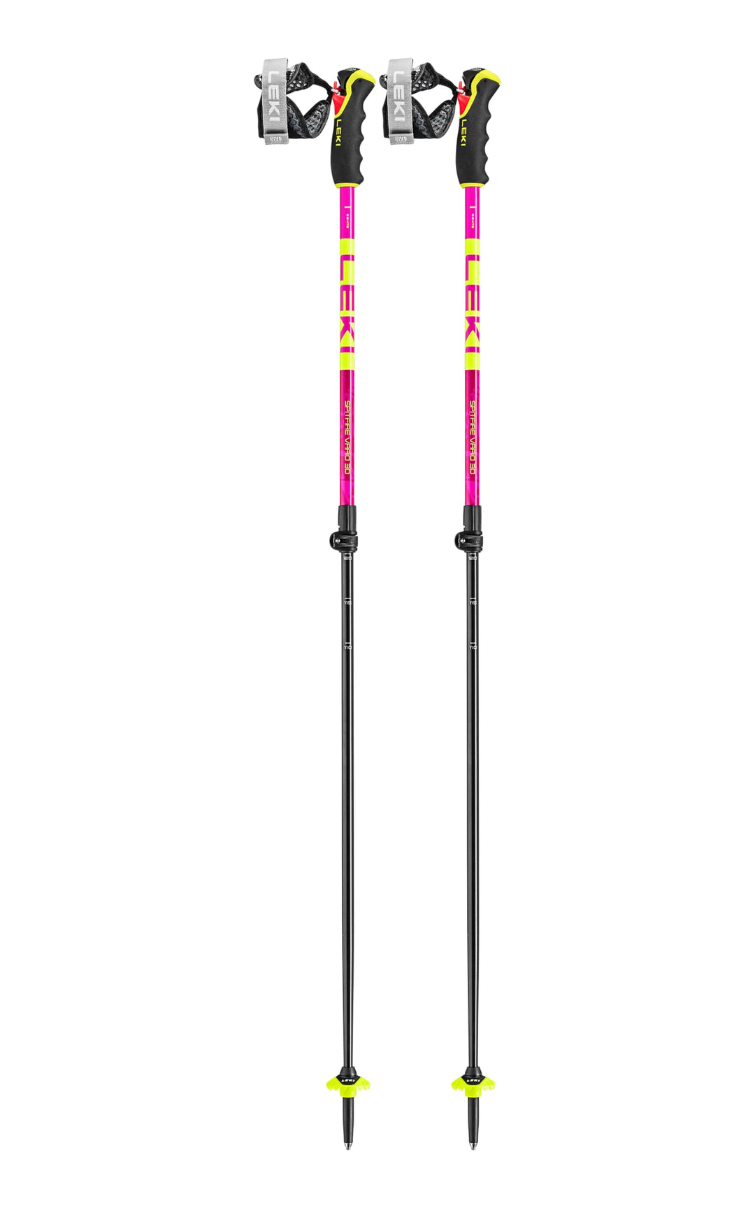 LEKI Spitfire Vario 3D Skistöcke neonmagenta-neonyellow-berry 110-140cm, neonmagenta-neonyellow-berr