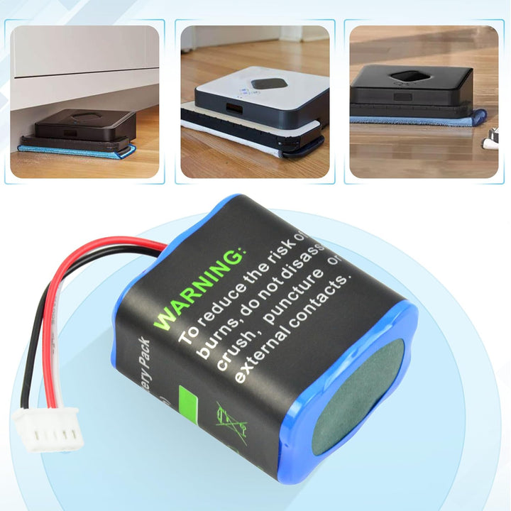iPrize 7.2V 4000 mAh NI-MH Ersatzakku für iRobot Braava 380T 380 390T 390, Mint 5200 5200B 5200C Sta