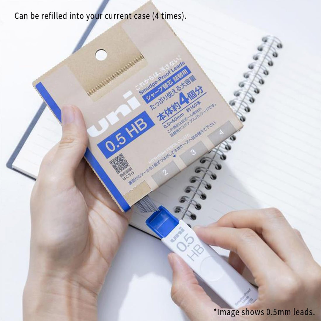 三菱鉛筆 Uni Wischfeste Minen Nachfüllminen 0,3mm extra fein HB nachhaltige Karton-Massenverpackung umwe