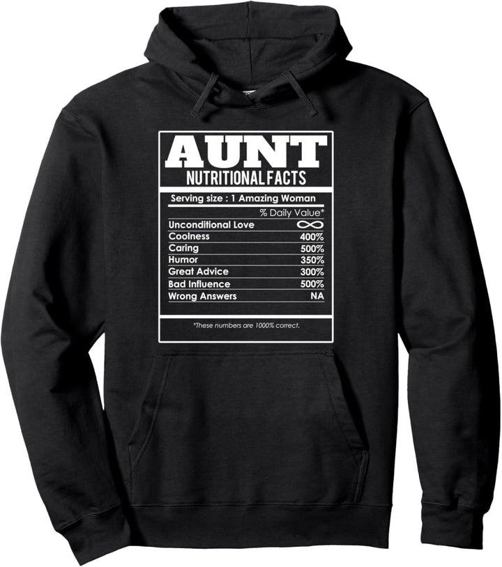 Aunt Nutritional Facts Funny Auntie Damen Pullover Hoodie