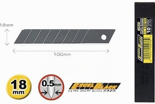 Olfa LBB Cuttermesser-Klingen, Schwarz, 100 x 18 mm, 50 Stück 18mm Klingen LBB 50 ultrascharf, 18mm